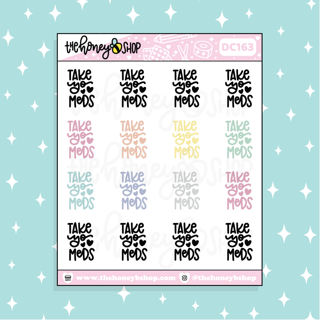 Take Yo' Meds Doodle Planner Sticker