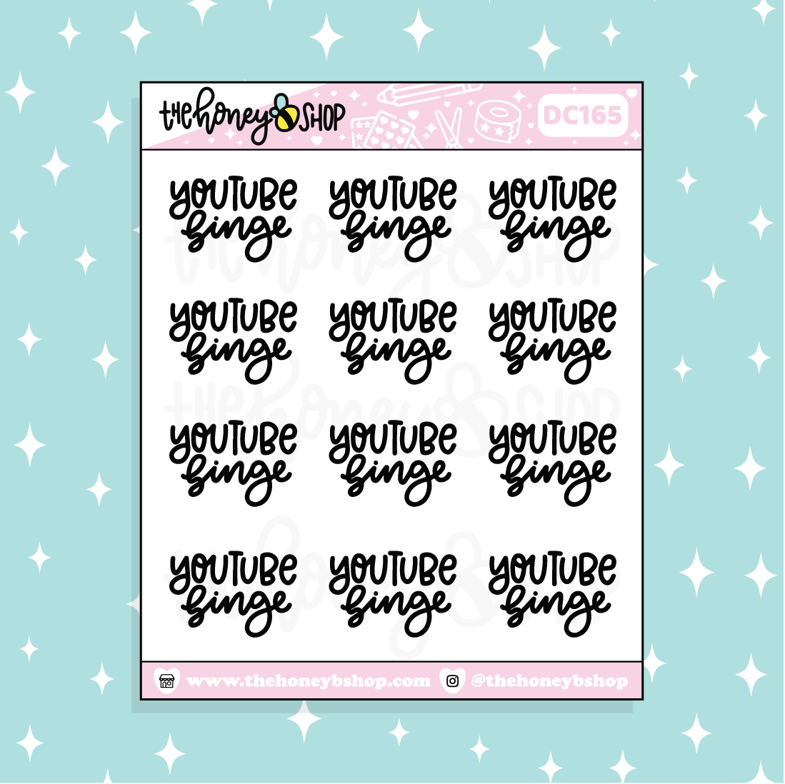 YouTube Binge Doodle Planner Sticker