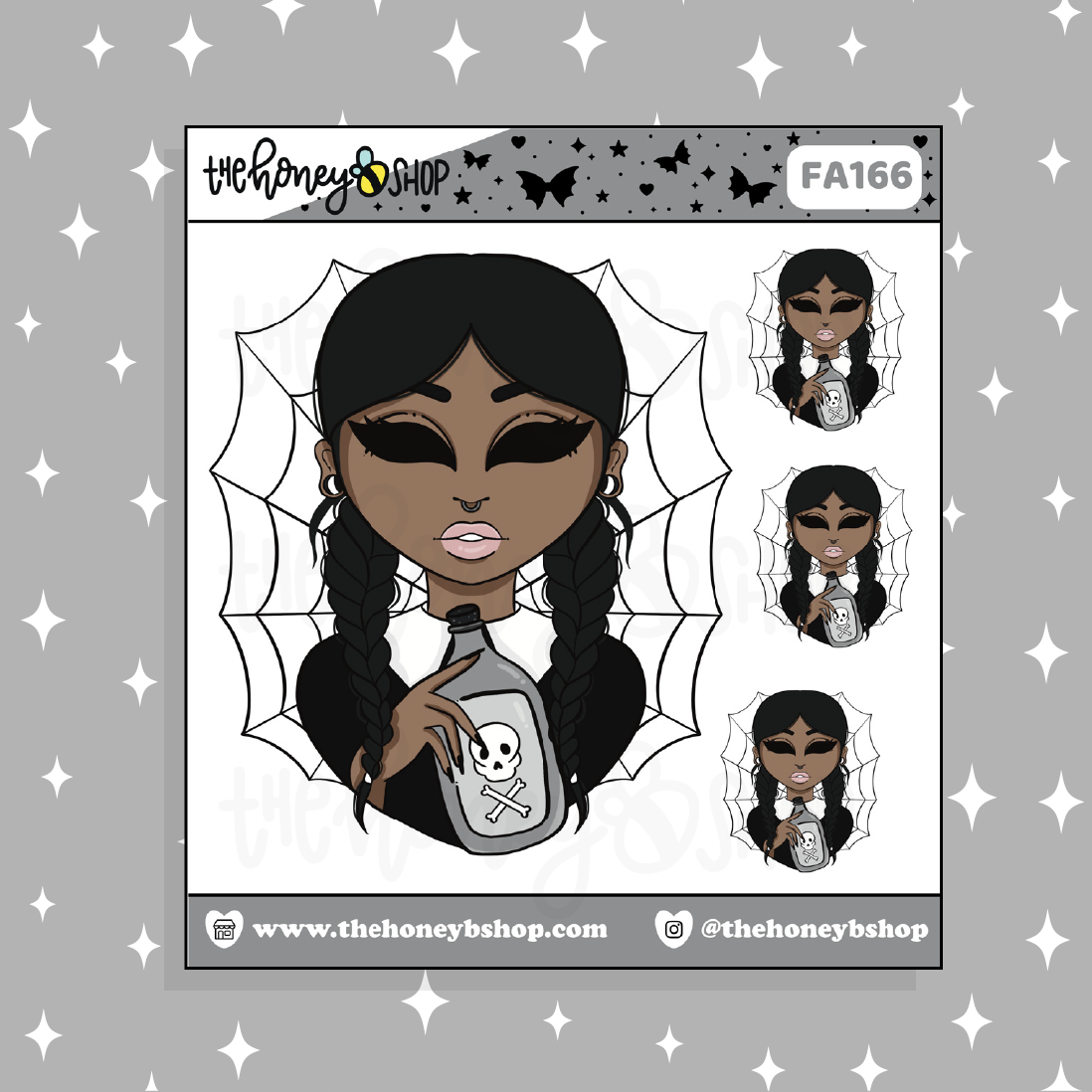 Wednesday Babe Doodle Sticker | Choose your Skin Tone!