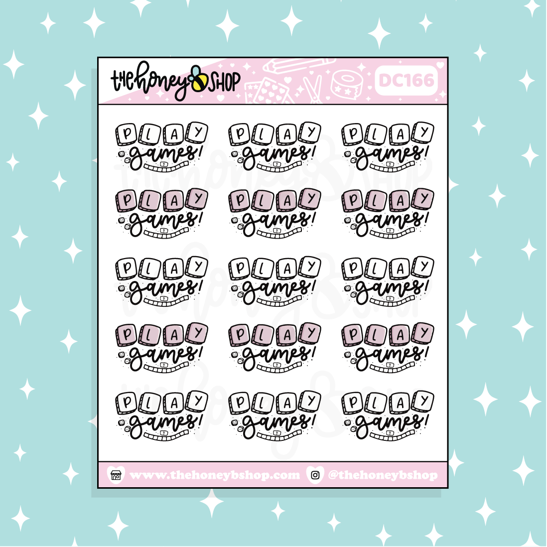 Play Games Doodle Planner Sticker