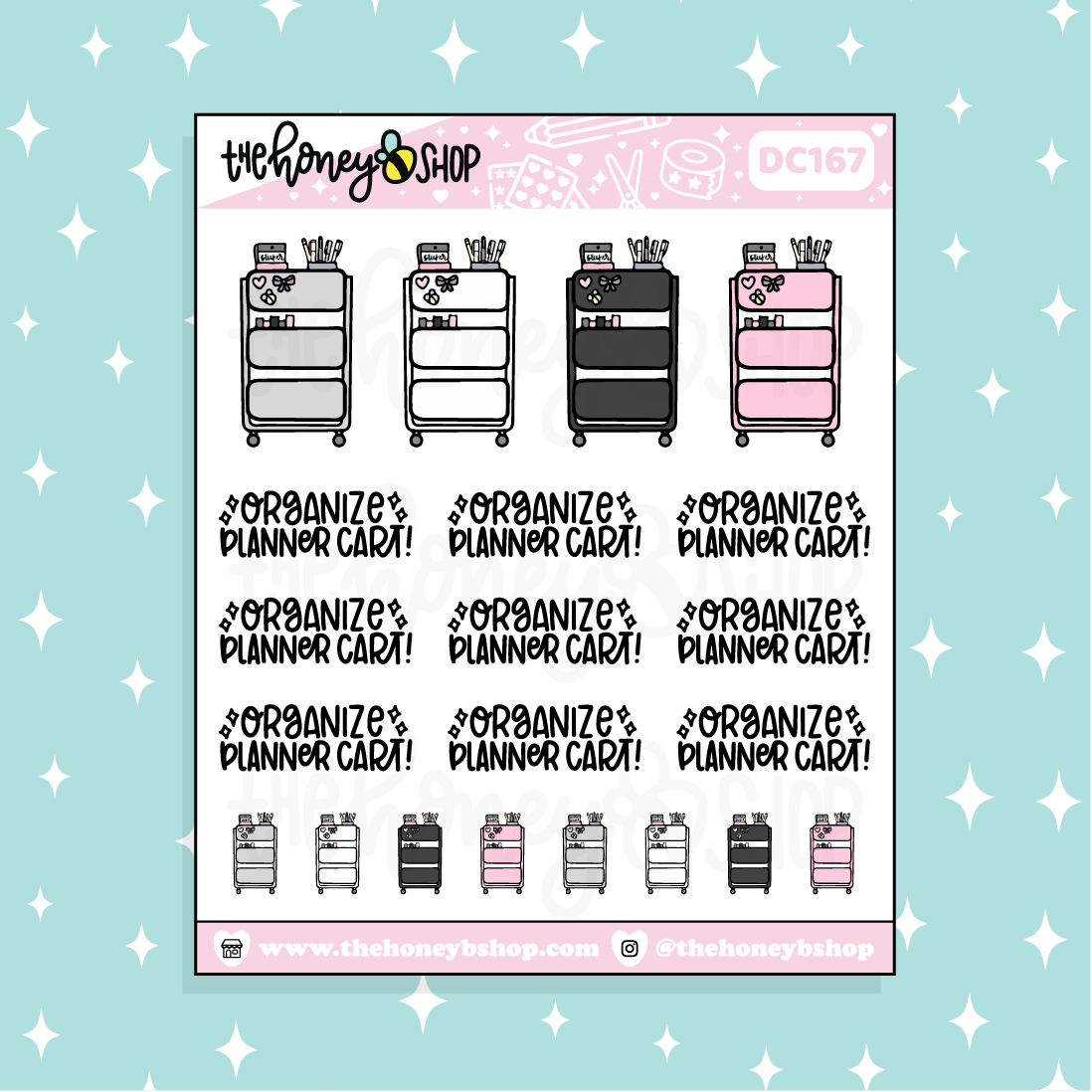 Organize Planner Cart Doodle Planner Sticker