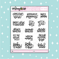 Pregnancy Lettering List Doodle Planner Sticker