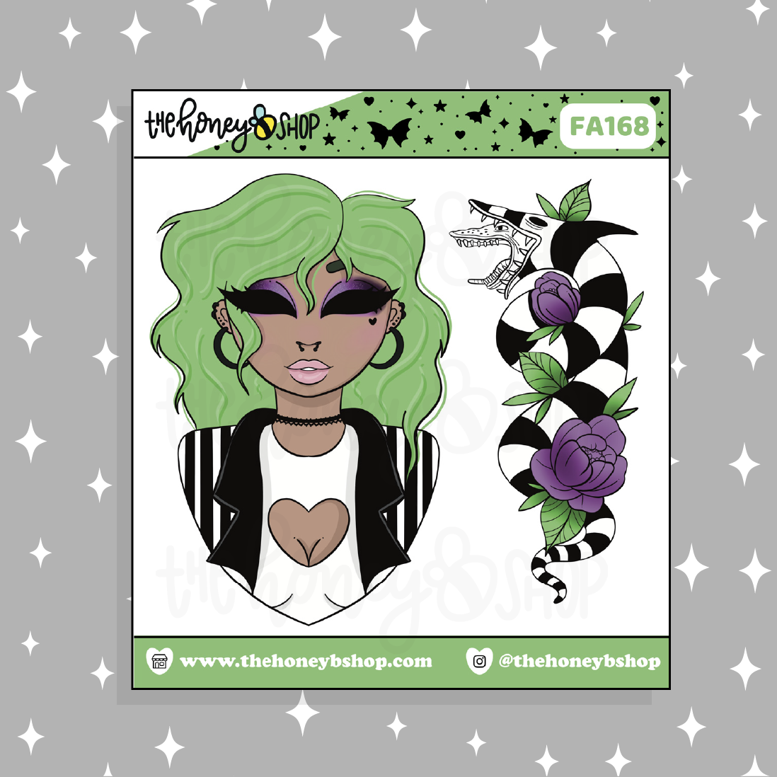 Beetlejuice Babe Doodle Sticker | Choose your Skin Tone!