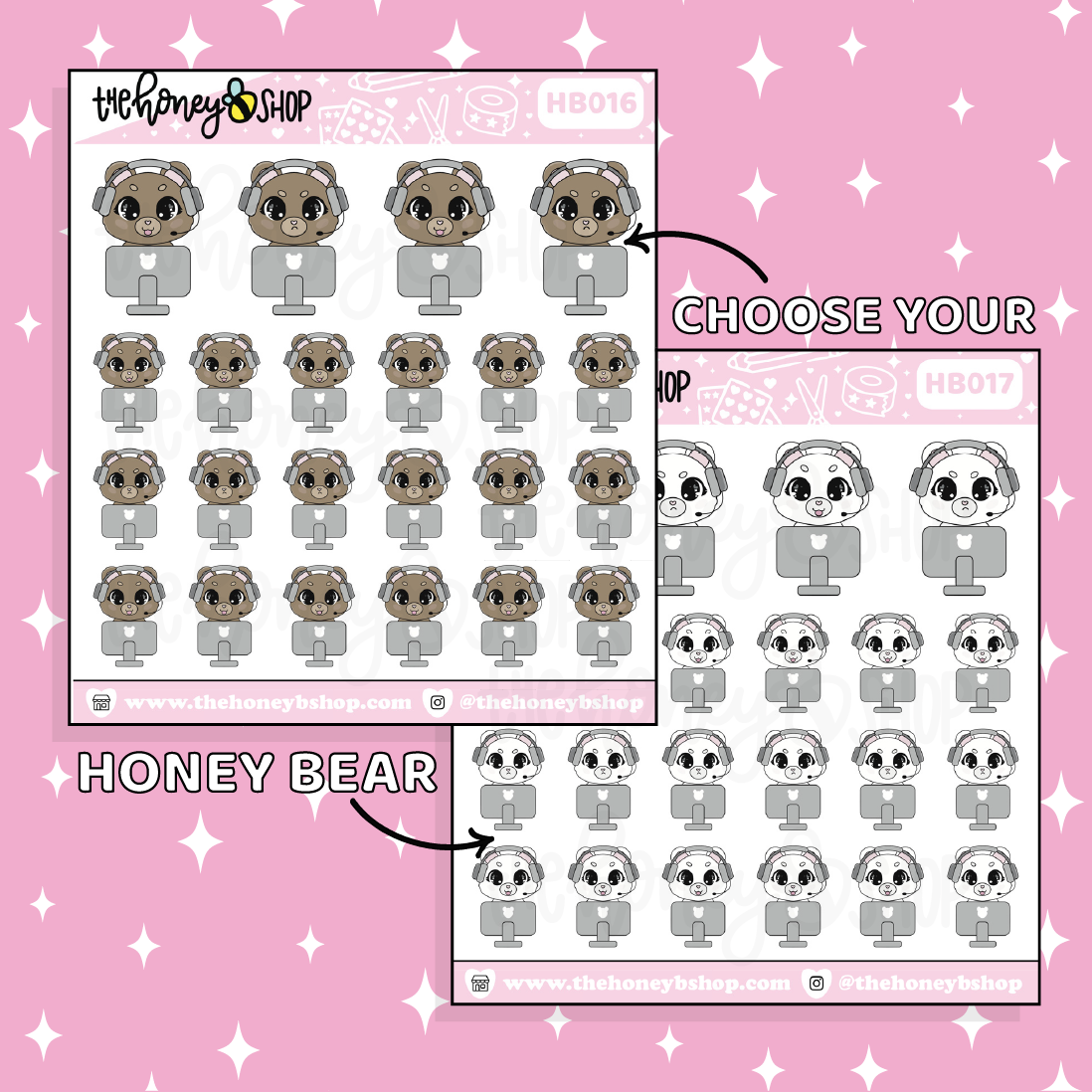 PC Gaming Honey Bear Doodle Sticker | Choose Your Version
