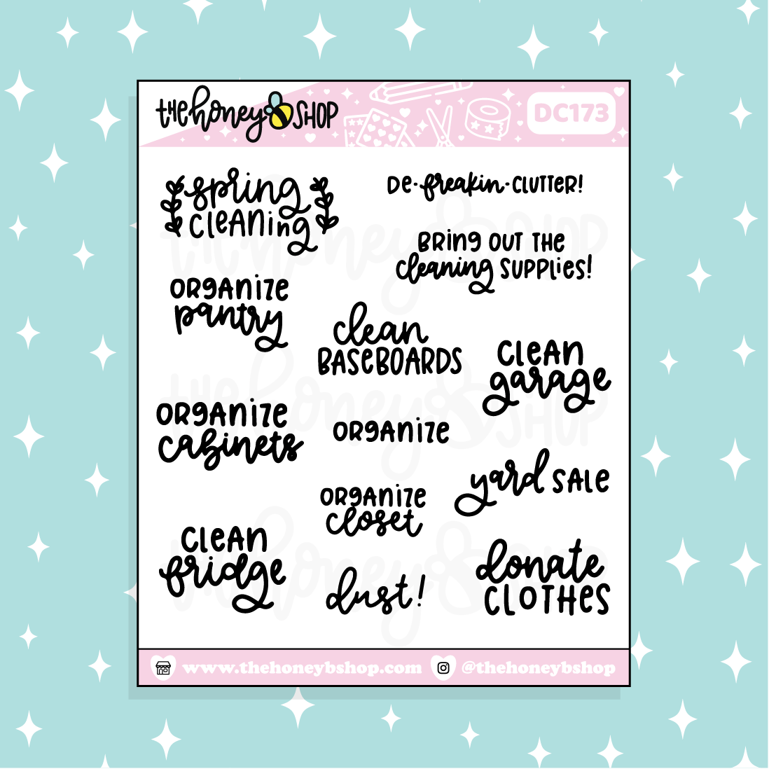 Spring Cleaning Doodle Planner Sticker