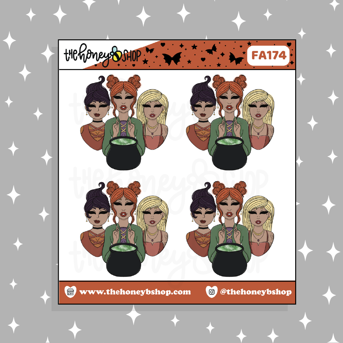 Hocus Pocus Babes Doodle Sticker | Choose your Skin Tone!
