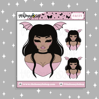 Pastel Batty Babe Doodle Sticker | Choose your Skin Tone!