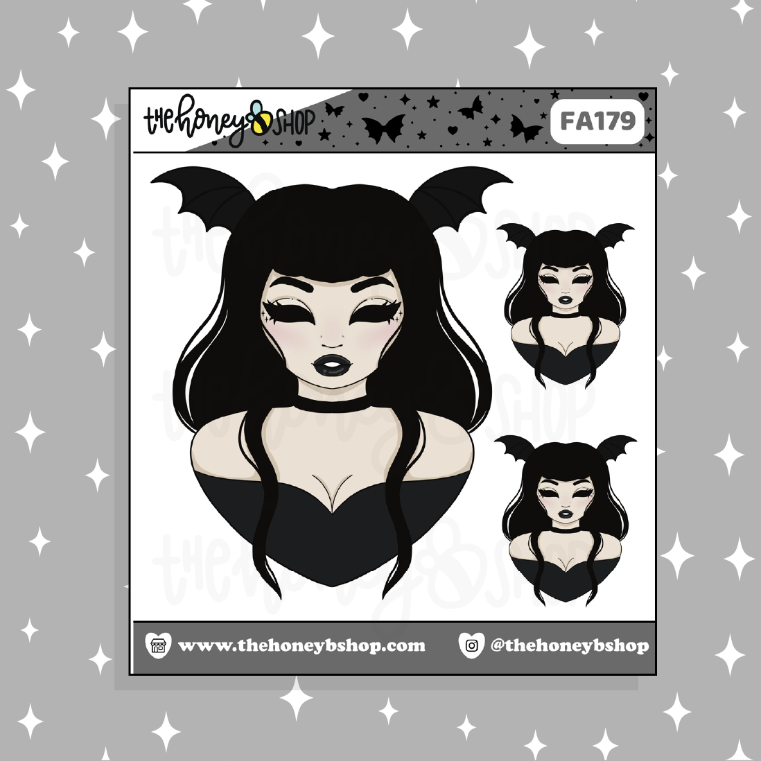 Batty Babe Doodle Sticker | Choose your Skin Tone!
