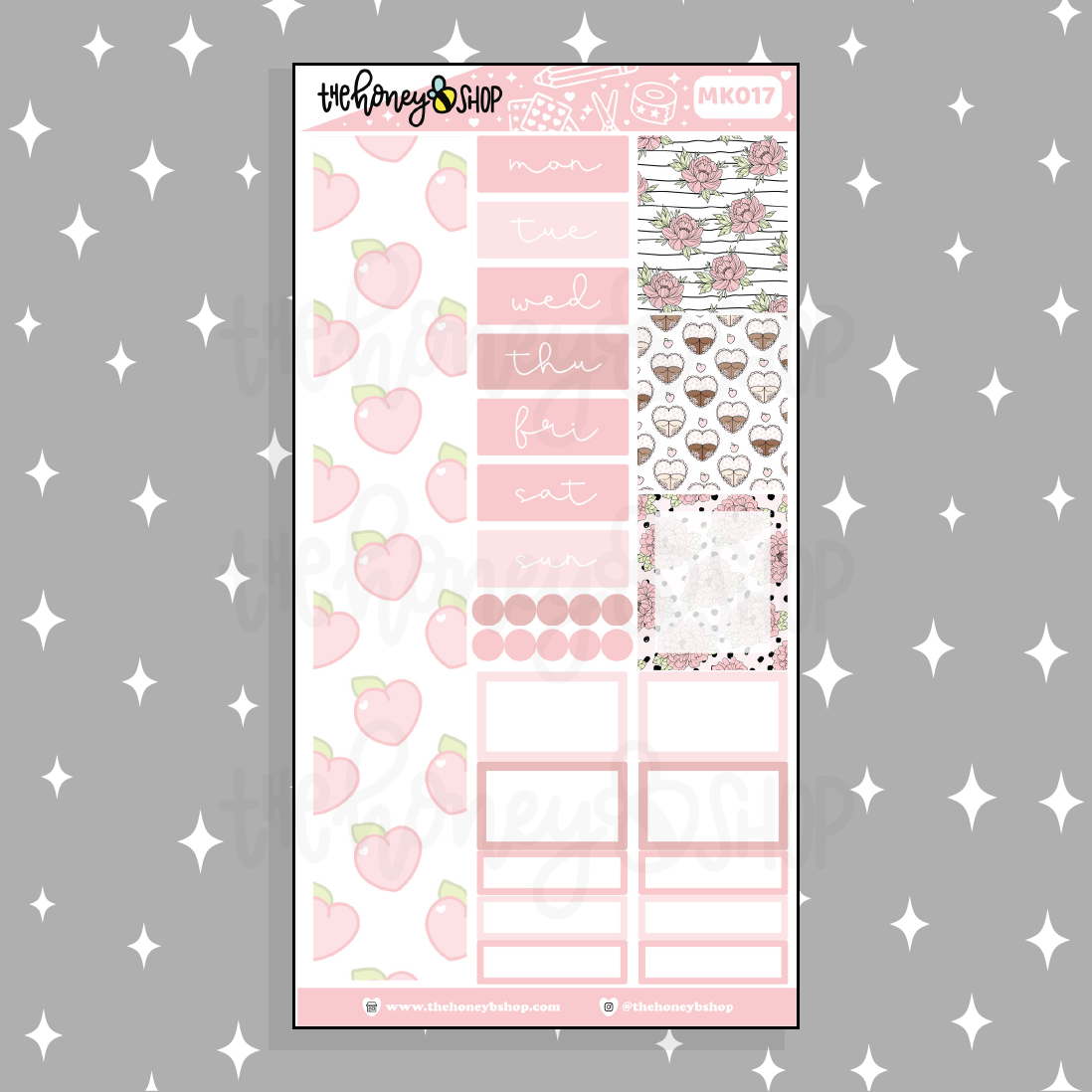 Kit mensual Just Peachy BEE6 | Se adapta al planificador BEE6 TRP.