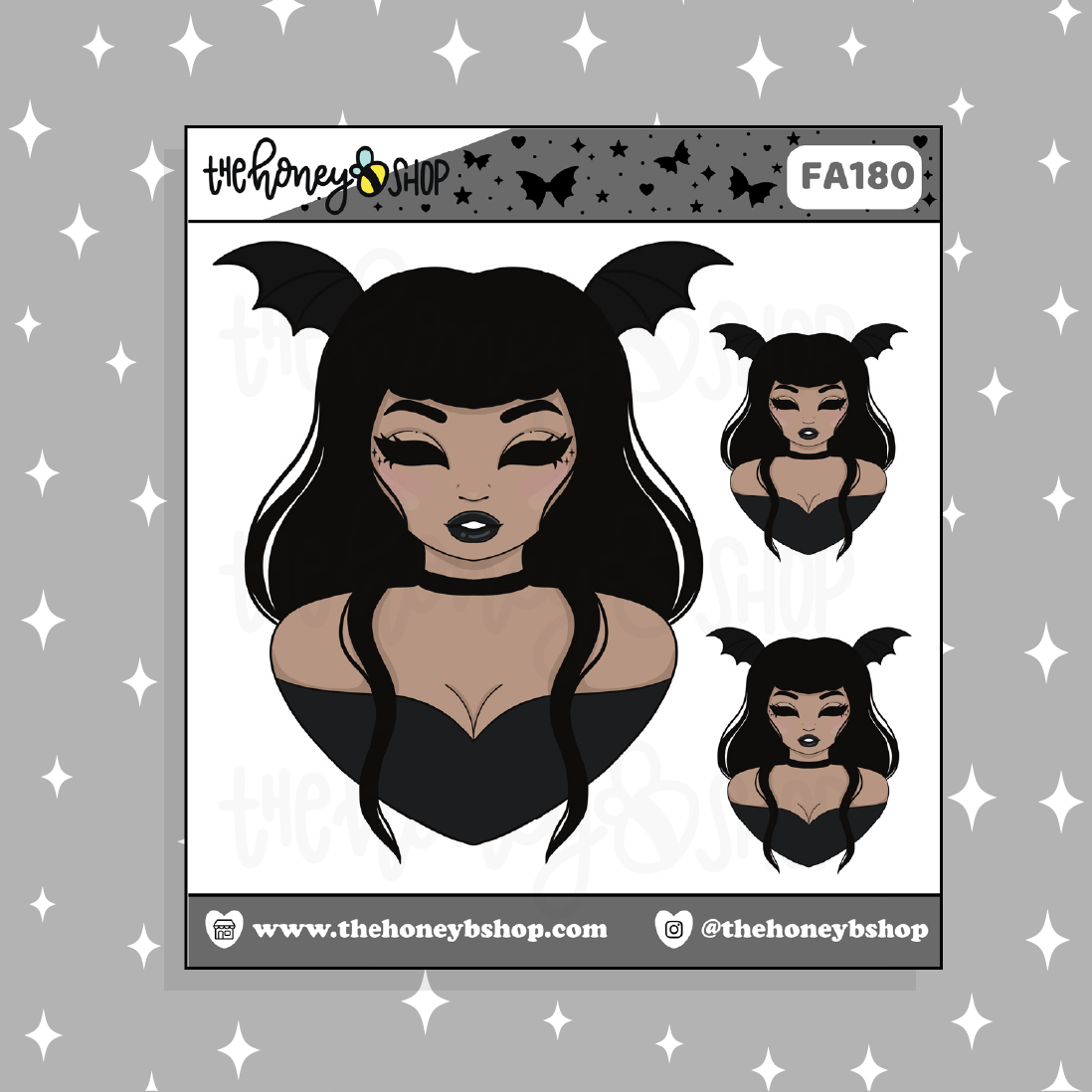 Batty Babe Doodle Sticker | Choose your Skin Tone!