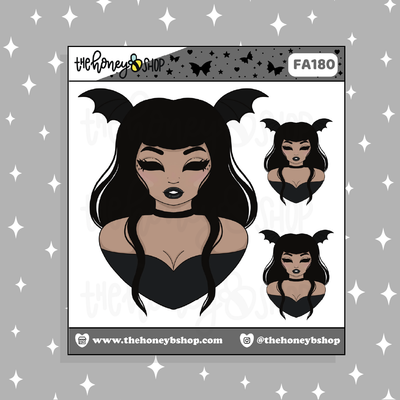 Batty Babe Doodle Sticker | Choose your Skin Tone!