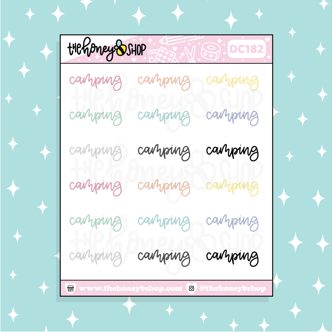 Camping Doodle Planner Sticker