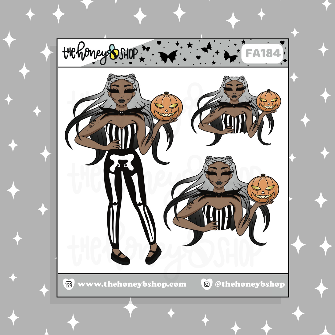 Nightmare Babe Doodle Sticker | Choose your Skin Tone!
