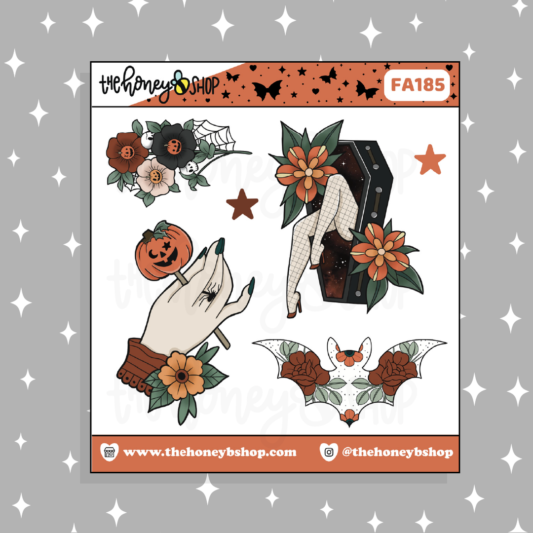 Pegatina de Halloween Neo Flash Doodle | ¡Elige tu tono de piel!