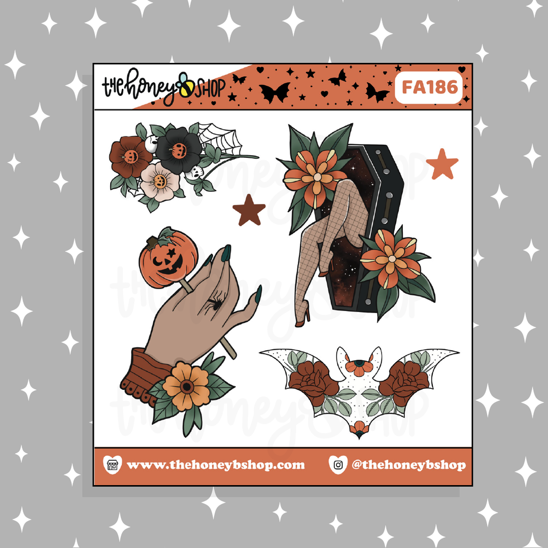 Pegatina de Halloween Neo Flash Doodle | ¡Elige tu tono de piel!