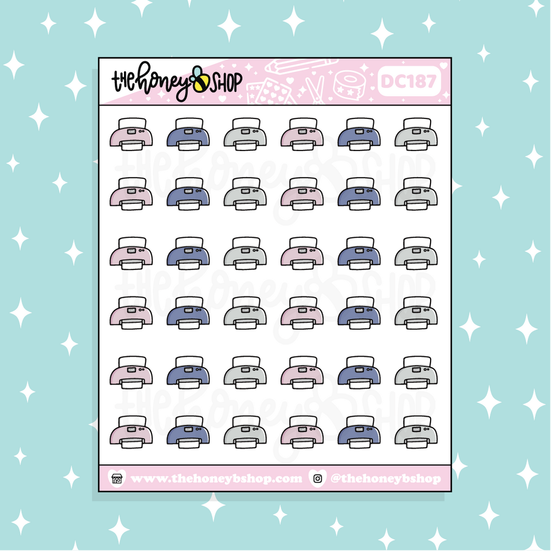 Icono de impresora Doodle Planner Pegatina