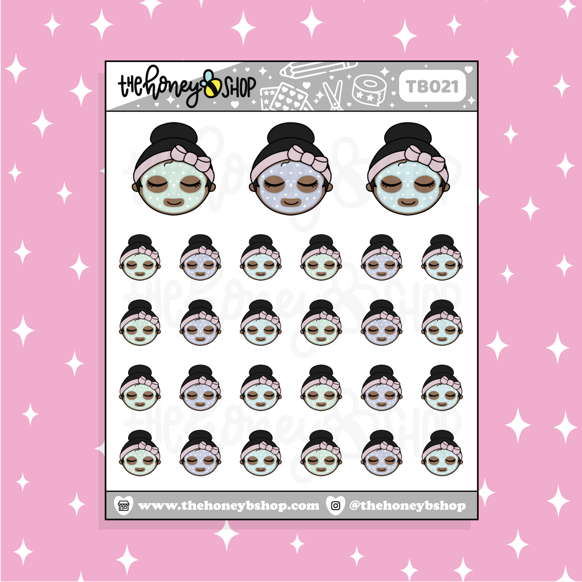 Face Mask BabeBees Doodle Sticker | Choose Your Skin Tone!