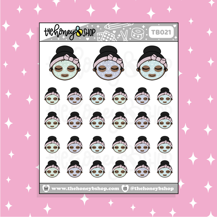 Face Mask BabeBees Doodle Sticker | Choose Your Skin Tone!