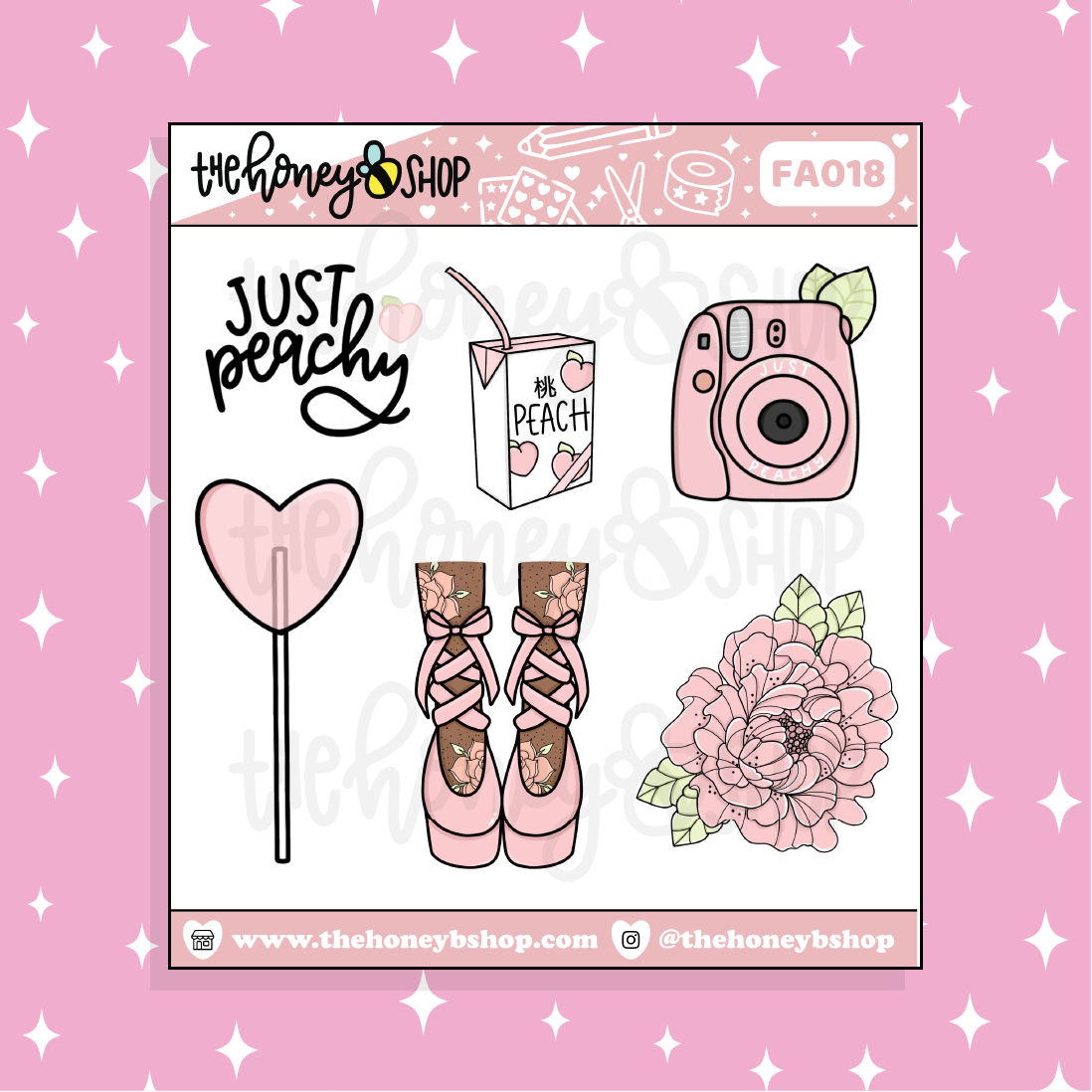 Just Peachy Deco Doodle Sticker | Choose your Skin Tone!