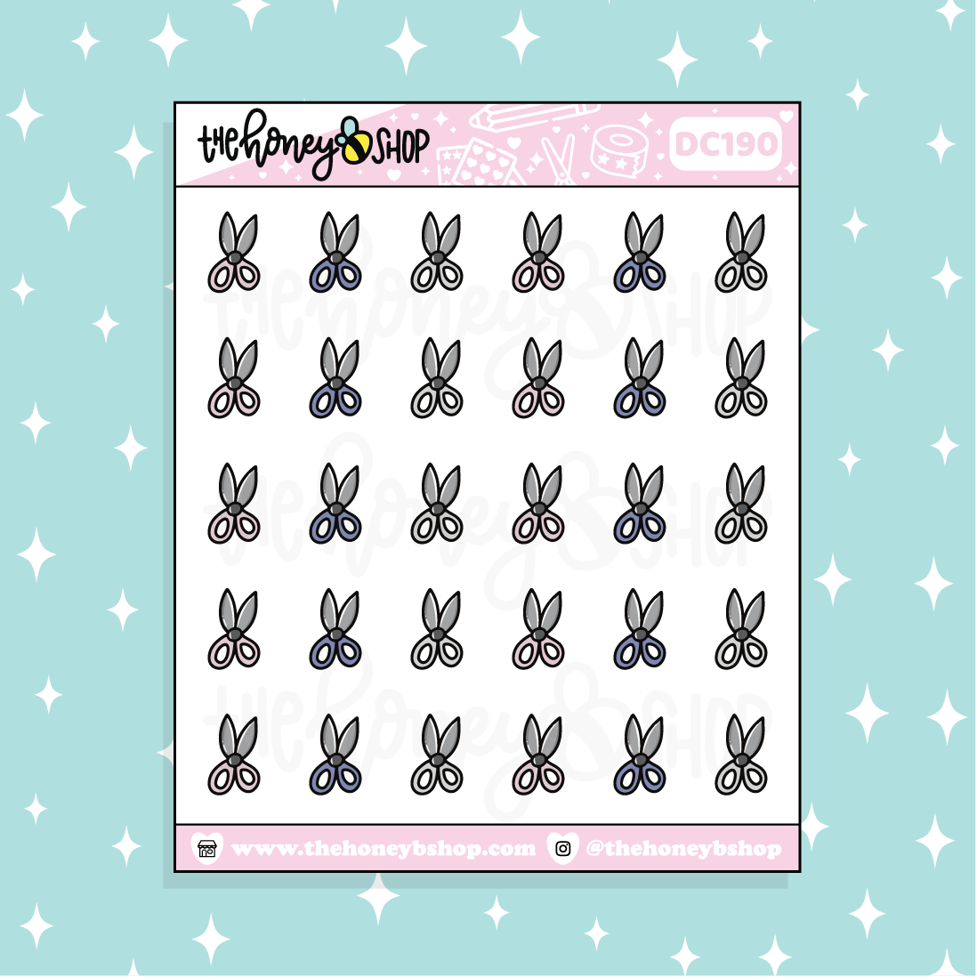 Scissors Icon Doodle Planner Sticker