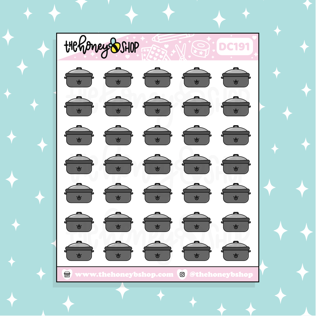 Crockpot / Slow Cooker Doodle Planner Sticker