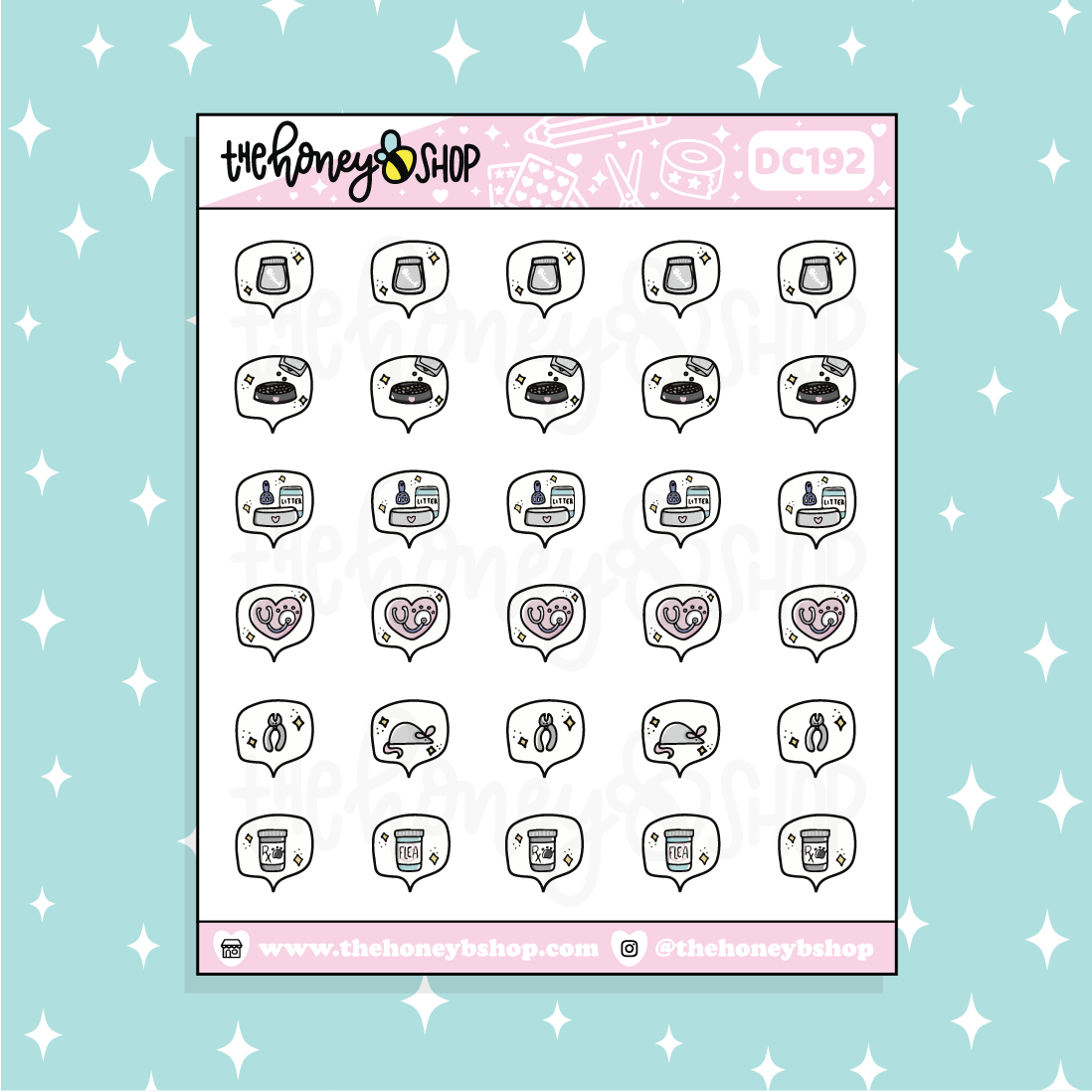 Dog Care Bubs Doodle Planner Sticker