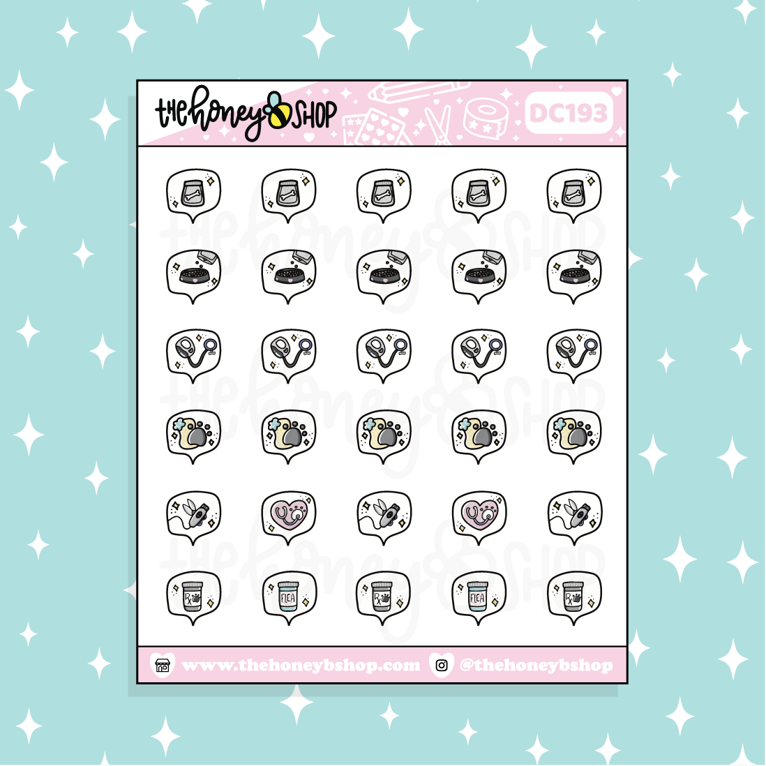 Cat Care Bubs Doodle Planner Sticker