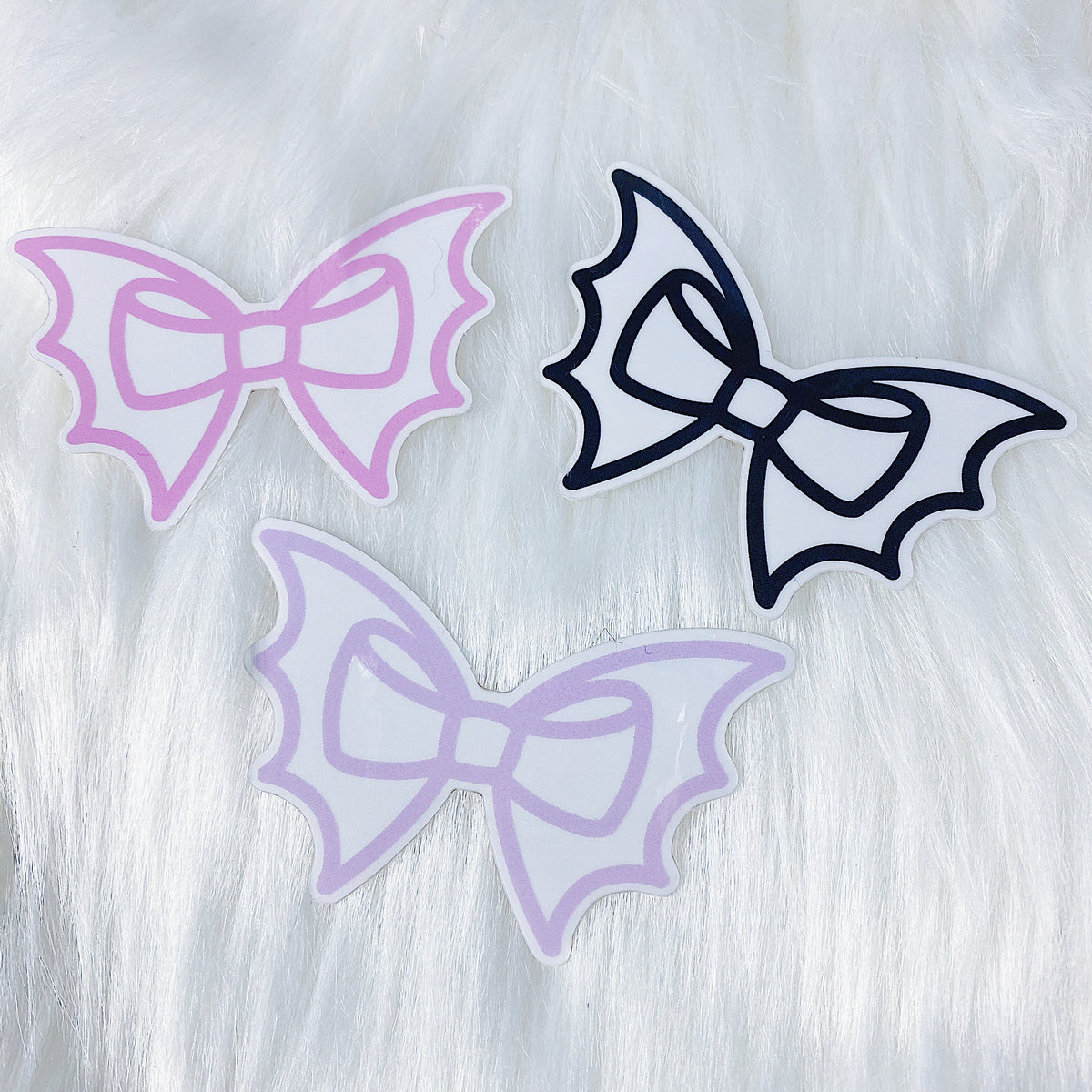 Black Bat Bow CLEAR Vinyl Sticker Die Cut