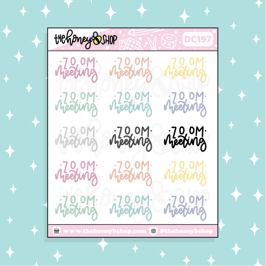 Zoooooom Sticker Zoom Meeting Doodle Planner Sticker – TheHoneyBShop