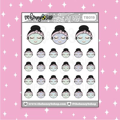 Face Mask BabeBees Doodle Sticker | Choose Your Skin Tone!