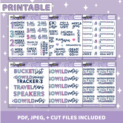 Go WILD Sticker Bundle | 12 Sticker Sheets  Printable Planner Stickers