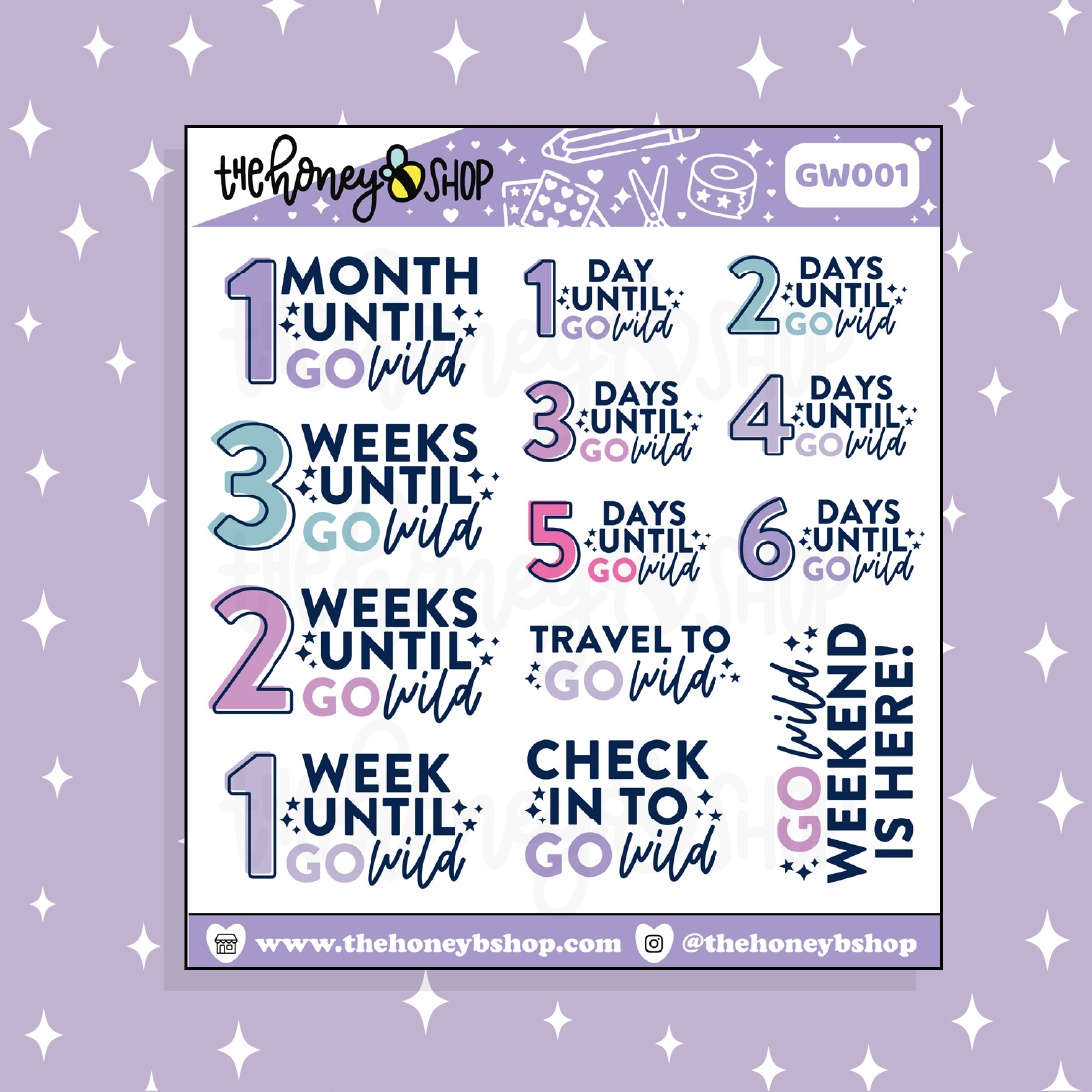 Go WILD Countdown Doodle Sticker