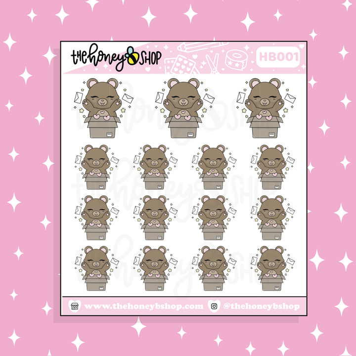 Happy Mail Honey Bear Doodle Sticker | Choose Your Version