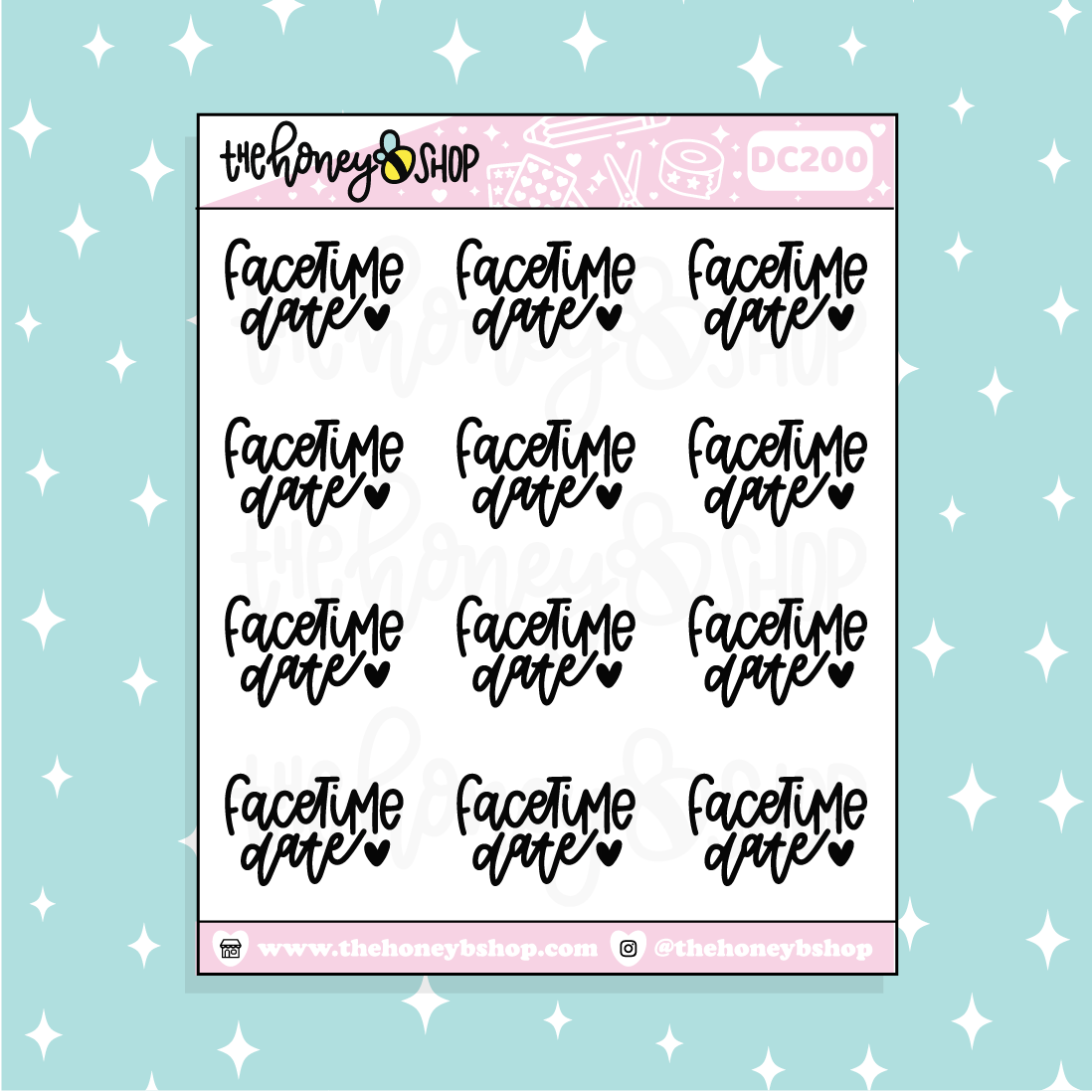 FaceTime Date Doodle Planner Sticker