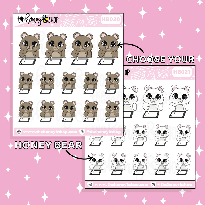 iPad Honey Bear Doodle Sticker | Choose Your Version