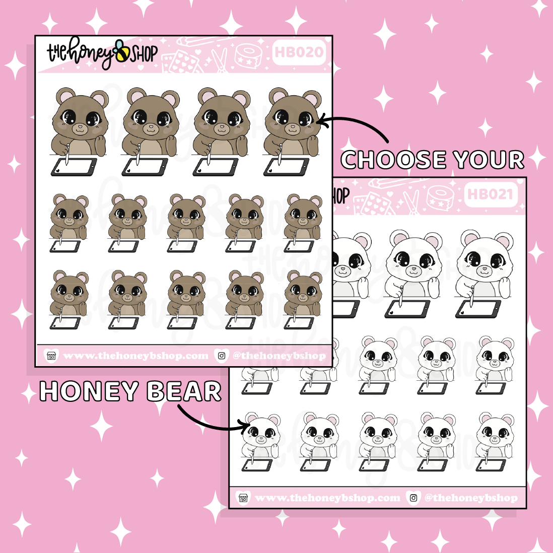 iPad Honey Bear Doodle Sticker | Choose Your Version