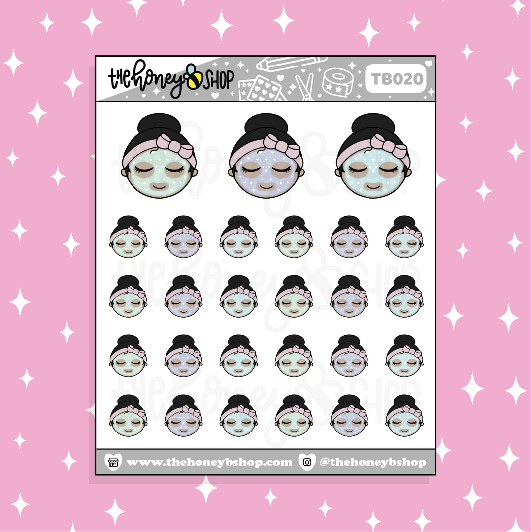 Face Mask BabeBees Doodle Sticker | Choose Your Skin Tone!