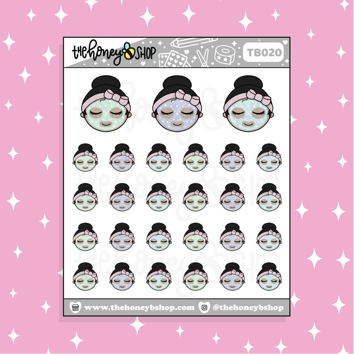 Face Mask BabeBees Doodle Sticker | Choose Your Skin Tone!