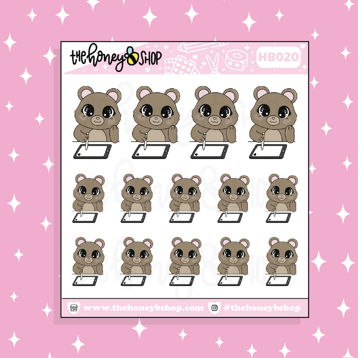 iPad Honey Bear Doodle Sticker | Choose Your Version