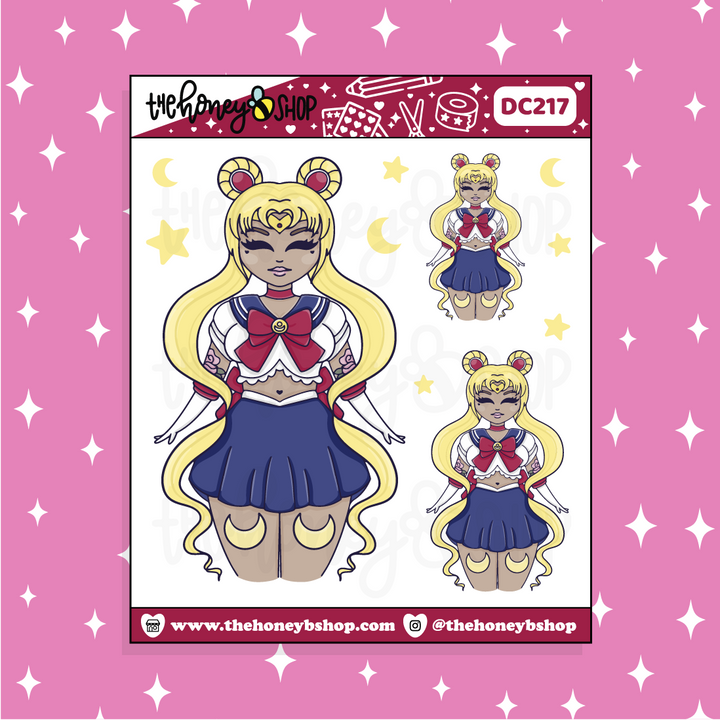 Tatuaje Sailor Moon Babe Doodle pegatina | ¡Elige tu tono de piel!