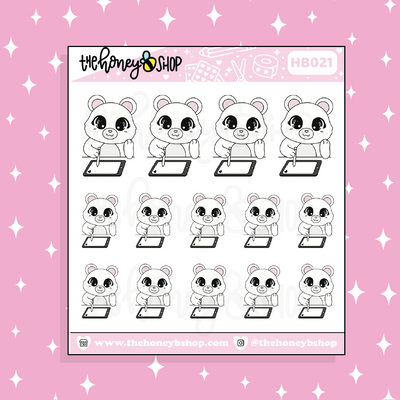 iPad Honey Bear Doodle Sticker | Choose Your Version