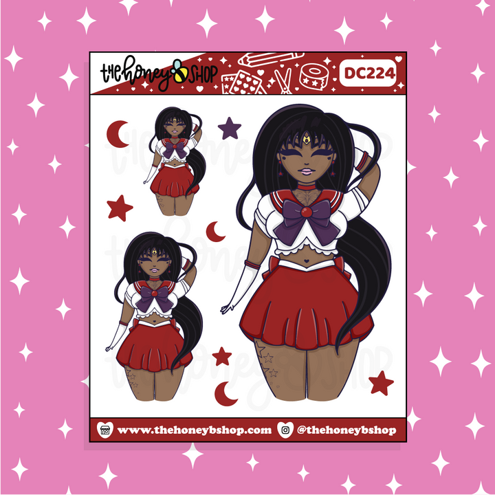 Tattoo Sailor Mars Babe Doodle Sticker | Choose your Skin Tone!