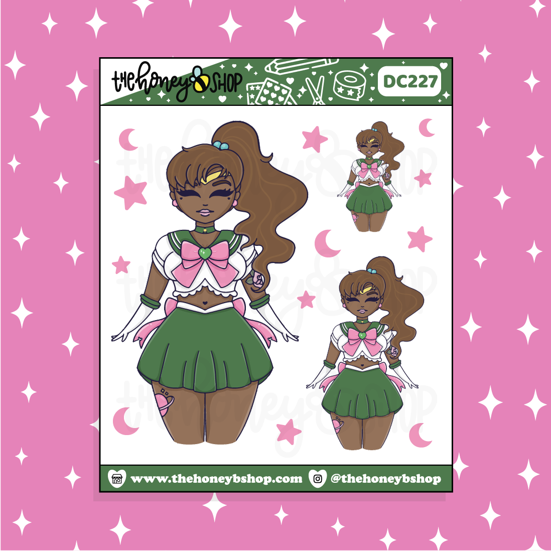 Tattoo Sailor Jupiter Babe Doodle Sticker | Choose your Skin Tone!