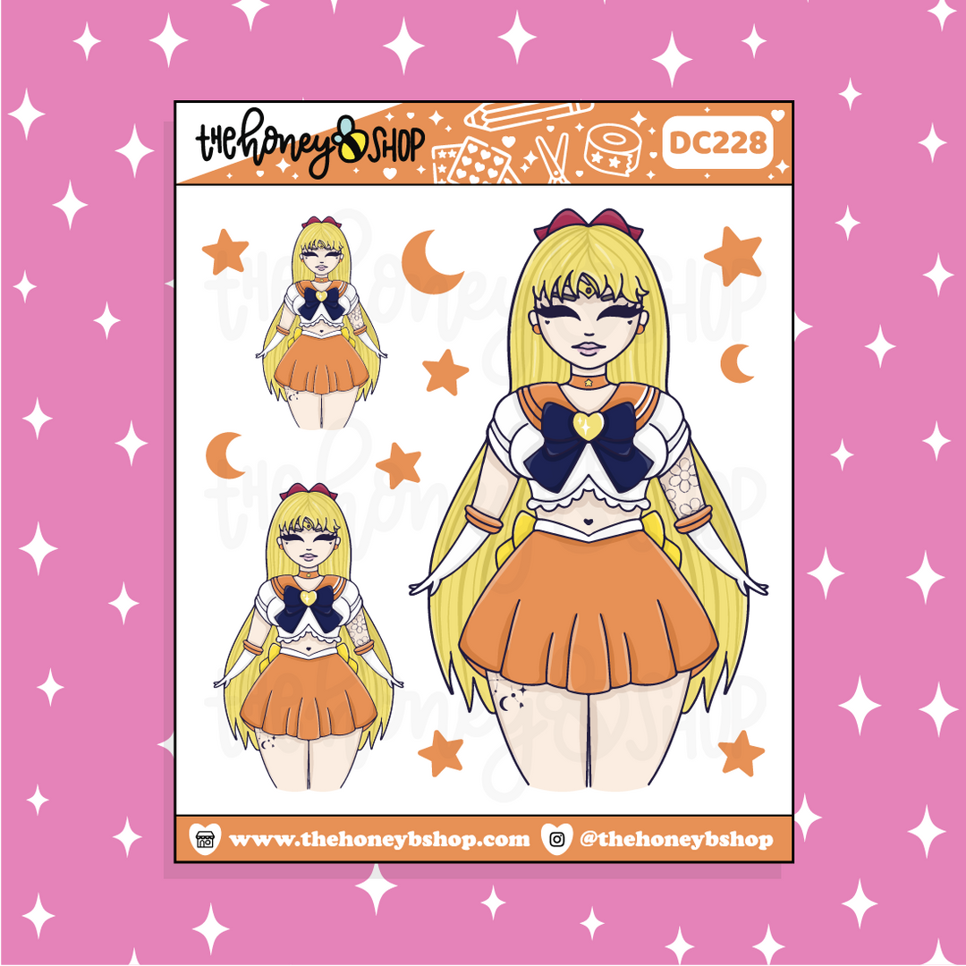 Tatuaje Sailor Venus Babe Doodle Pegatina | ¡Elige tu tono de piel!