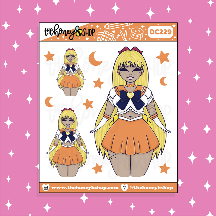 Tatuaje Sailor Venus Babe Doodle Pegatina | ¡Elige tu tono de piel!