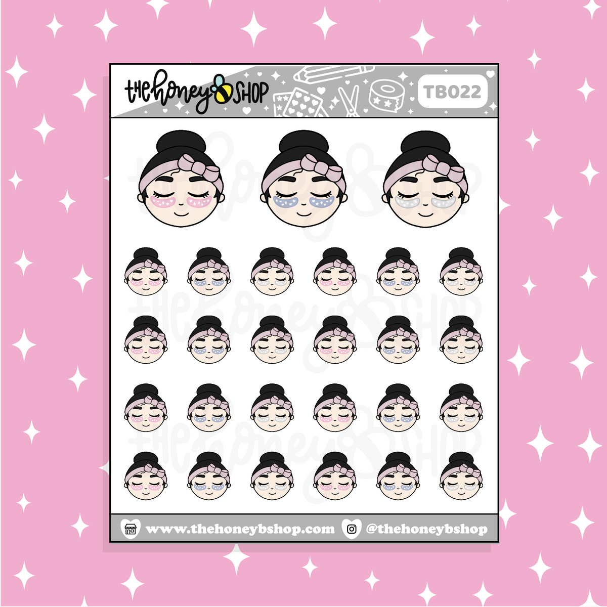 Eye Mask BabeBees Doodle Sticker | Choose Your Skin Tone!