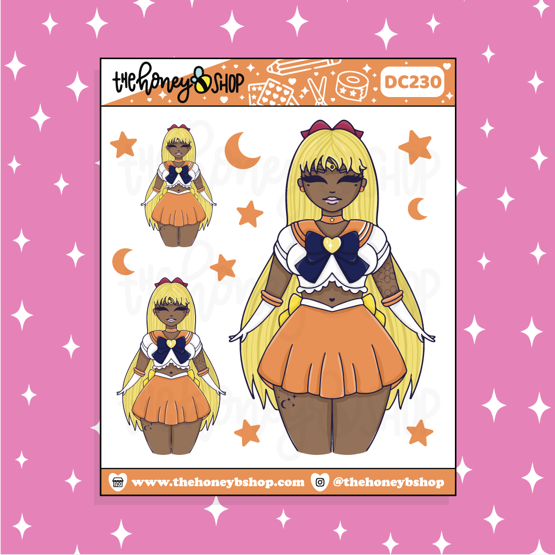 Tattoo Sailor Venus Babe Doodle Sticker | Choose your Skin Tone!