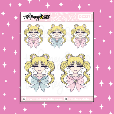 Pastel Moon Babe Doodle Sticker | Choose your Skin Tone!