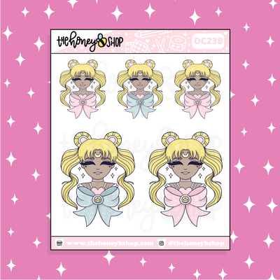 Pastel Moon Babe Doodle Sticker | Choose your Skin Tone!