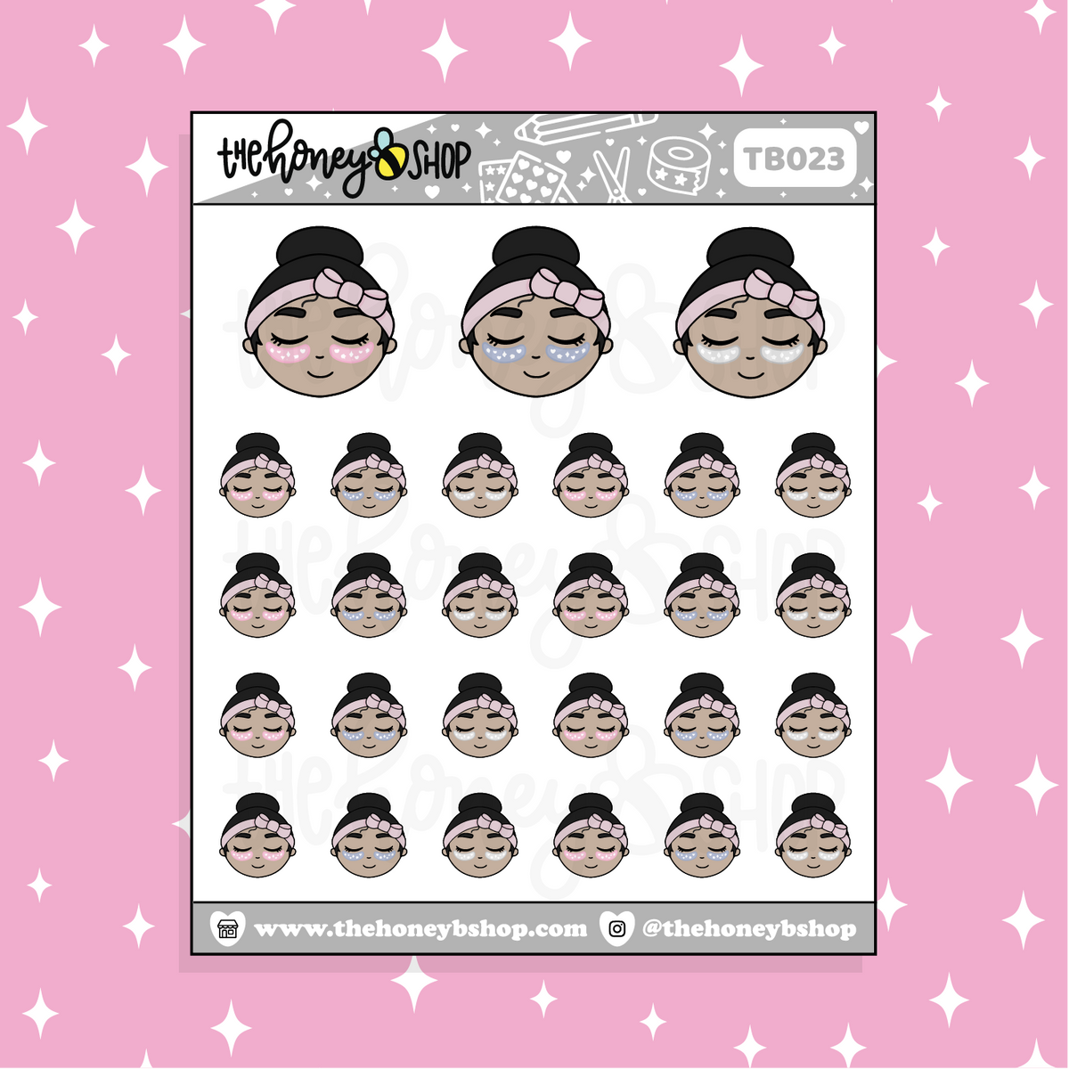 Eye Mask BabeBees Doodle Sticker | Choose Your Skin Tone!